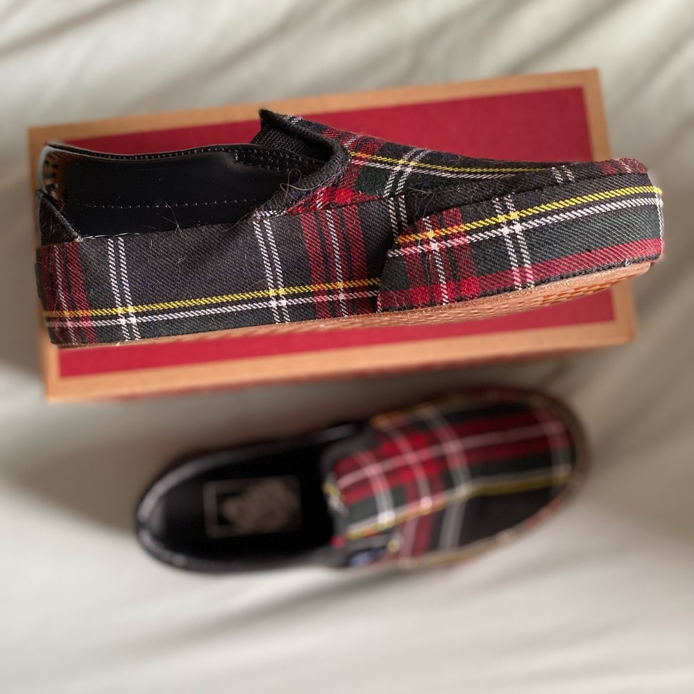 Vans Plaid Platform Slip-On in Red, Black & Yellow - Picture 2 of 7